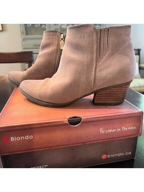 Blondo Taupe Suede Ankle Bootie for Women